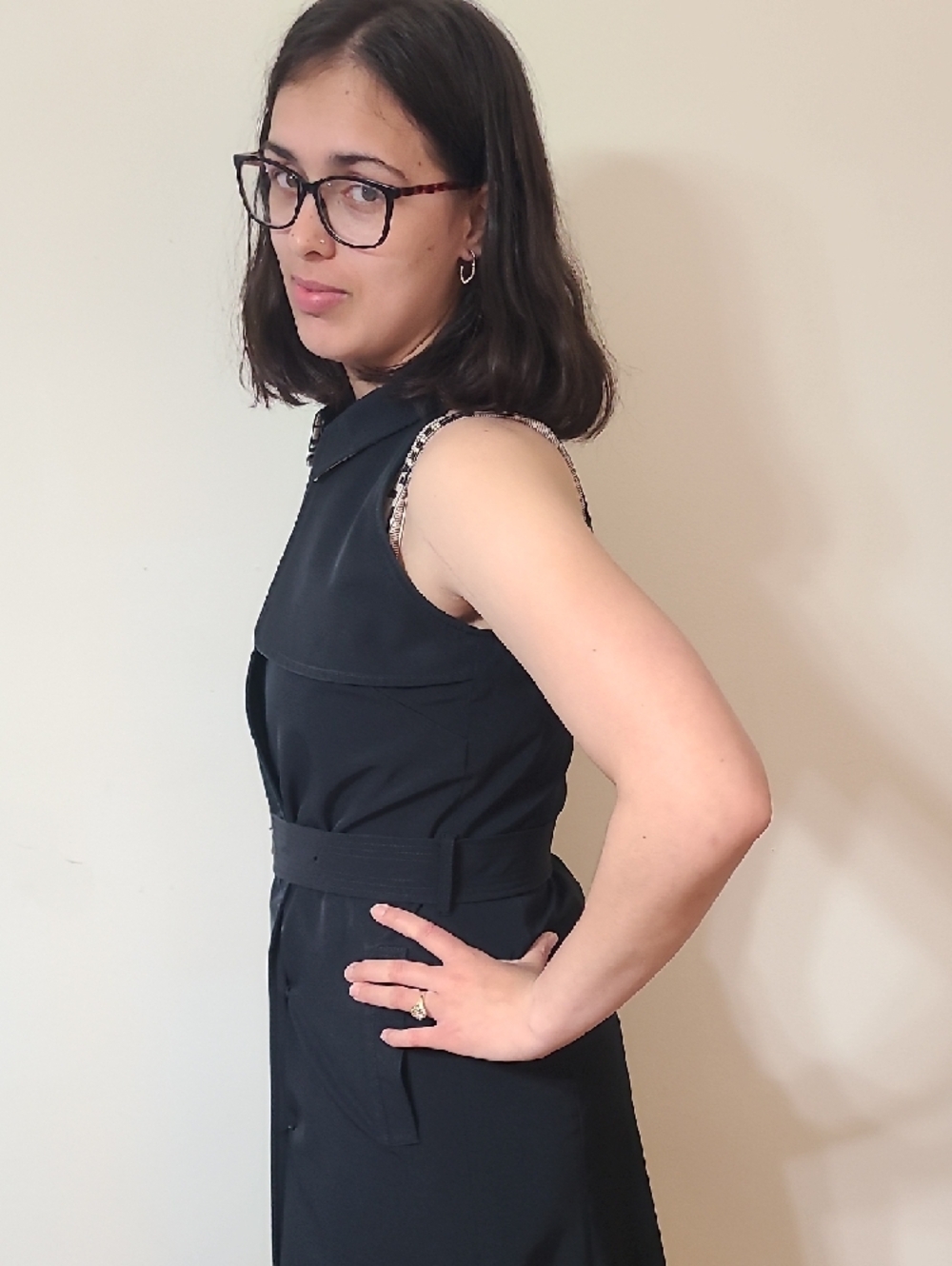 Burberry Black Sleeveless Belted Midi Dress - Picture 8 of 11